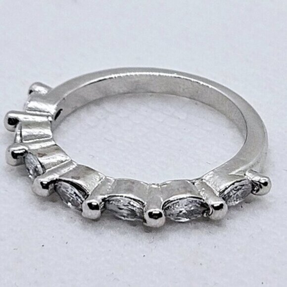 Silver Tone Moissanite Solid Bubble Fashion Ring - Picture 8 of 10